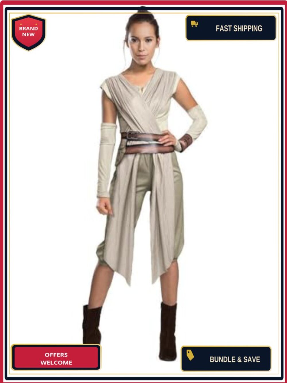 Star Wars Force Awakens Rey Deluxe Costume Adult Cosplay